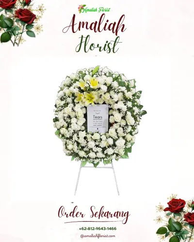 Krans Bunga Duka Cita di Dadapan