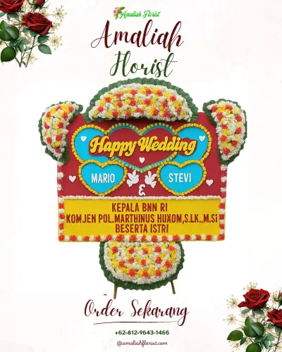Karangan Papan Bunga Pernikahan di Dadapan